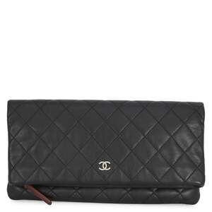 CHANEL Black Logo Clutch Bag